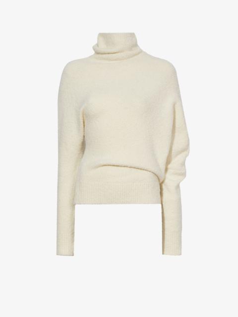 Fuzzy Boucle Twisted Sweater