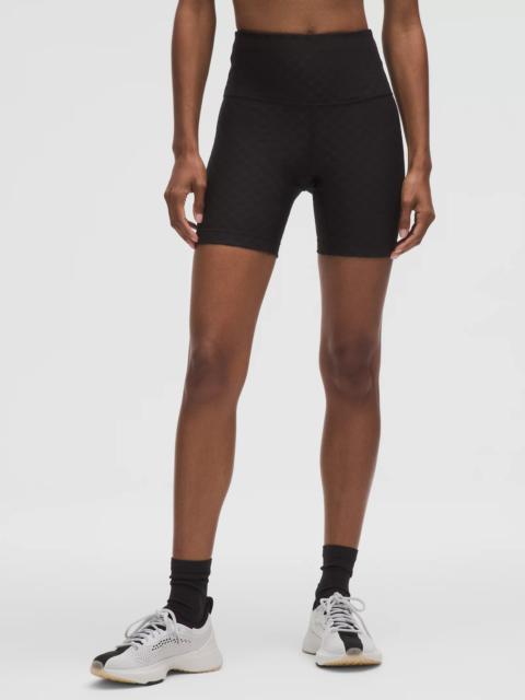 3D Jacquard Diamond Train High-Rise Short 6"