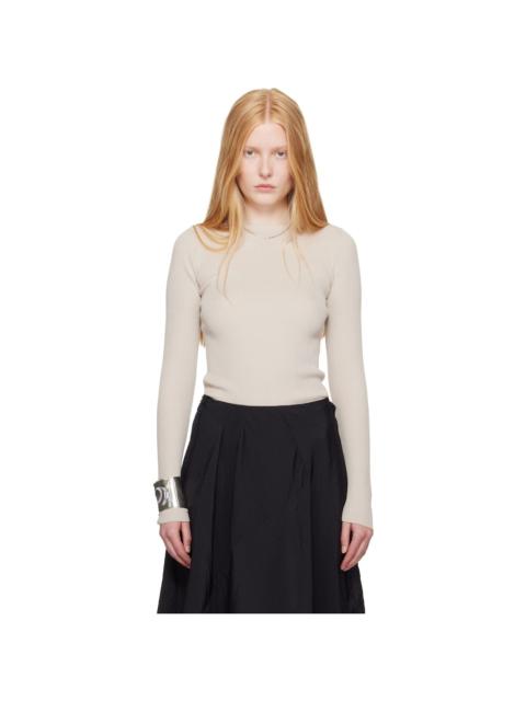 WORK SHOP Emporio Armani Taupe Stretto Popover Sweater