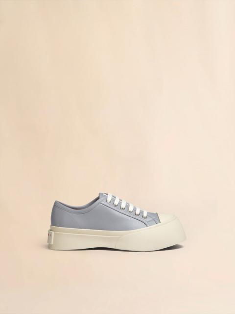 GREY LEATHER PABLO LACE-UP SNEAKER