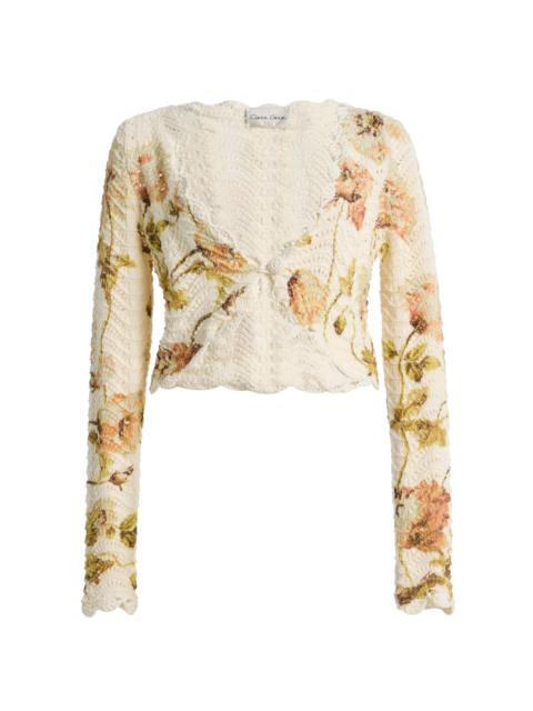 Sally Crocheted Cotton Shrug floral