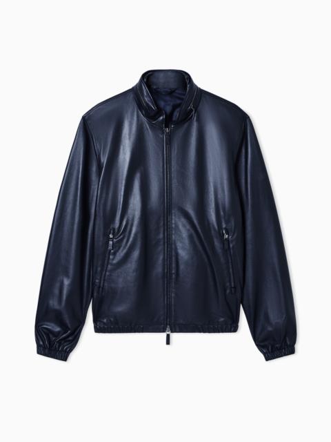 NAPPA LEATHER BLOUSON WITH ZIP