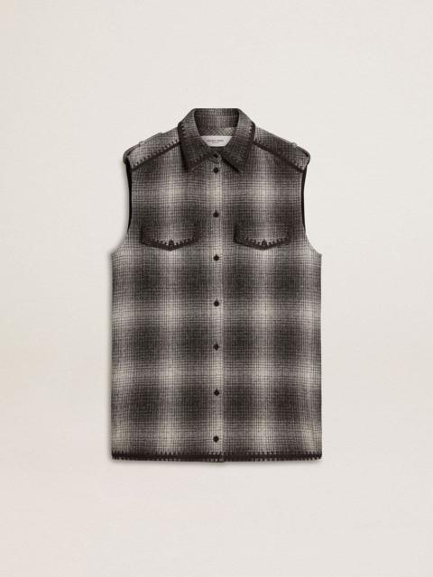 Women's dark gray wool-blend shirt dress