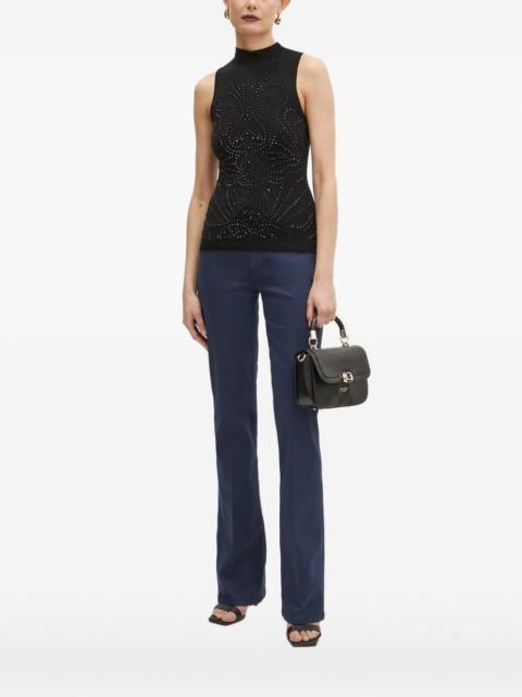 embellished mock-neck top