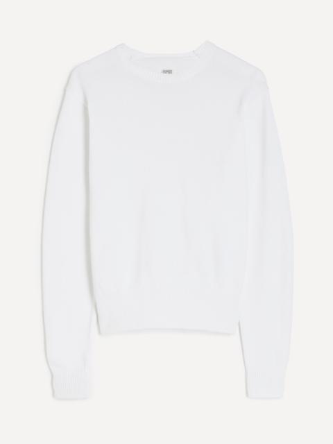 White Classic Cotton Crew-Knit Jumper