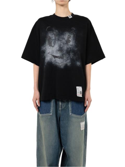 Happy Face Printed Distressed T-shirt