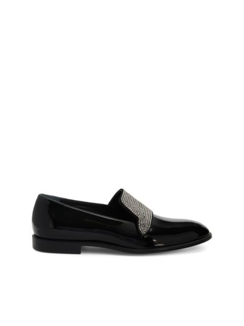 Eflamm crystal-embellished patent loafers