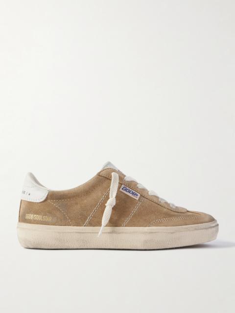 Soul-star Distressed Leather-trimmed Suede Sneakers