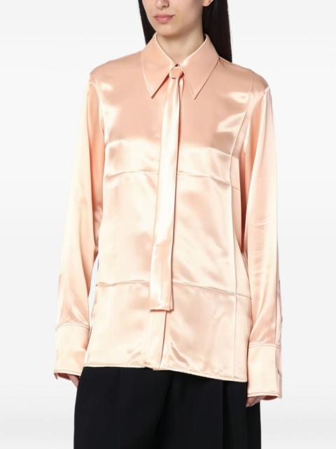 satin tie-neck shirt