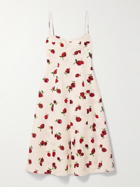 Isabella Printed Cotton-poplin Midi Dress