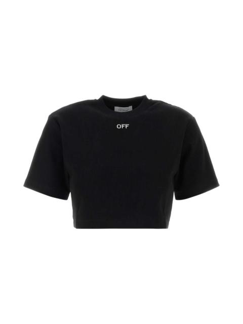 Black Stretch Cotton T-shirt