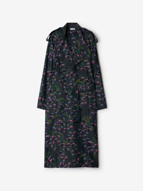 Long Cherry Trench Coat