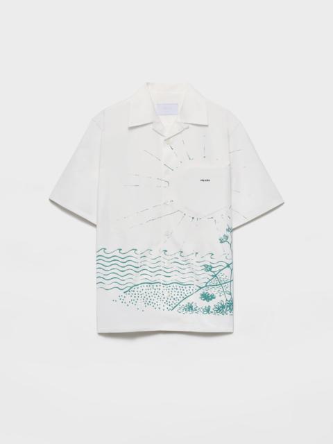 Printed cotton bowling shirt