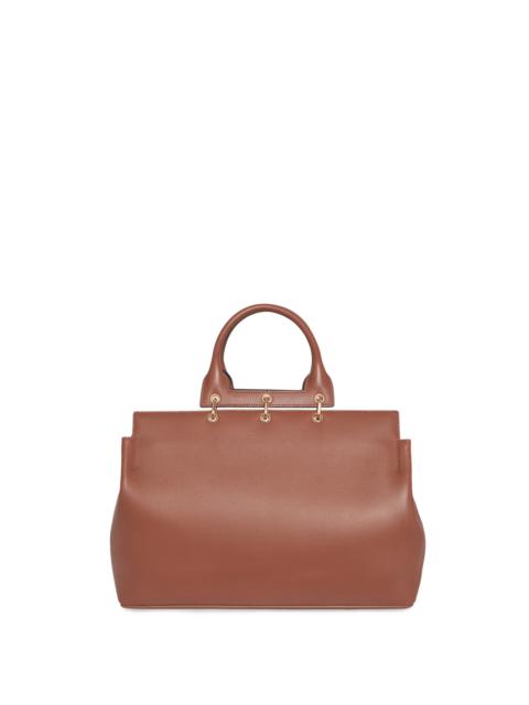 Large Amethyst Bag in Cognac Nappa Leather