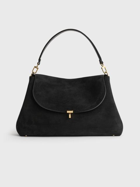 T-lock suede satchel black