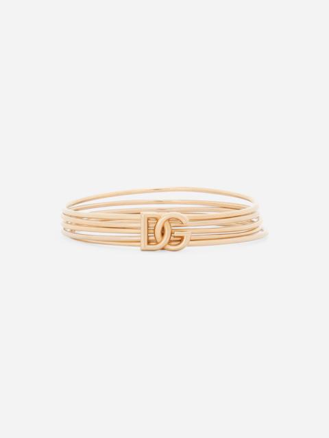 Rigid multi-hoop bangle with DG logo