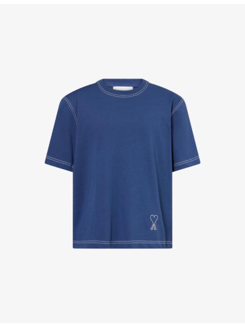 Top-Stitched Ami de Coeur Cotton-Jersey T-Shirt
