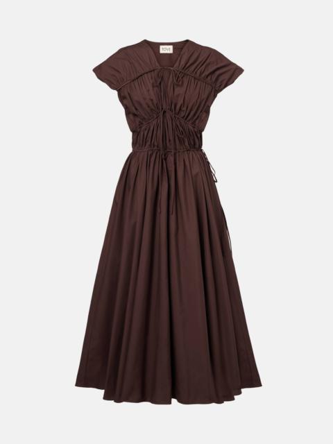 Ceres gathered cotton midi dress