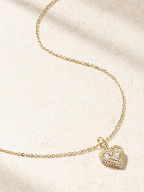 Piece of My Heart Sparkle 14-karat gold diamond necklace Gold