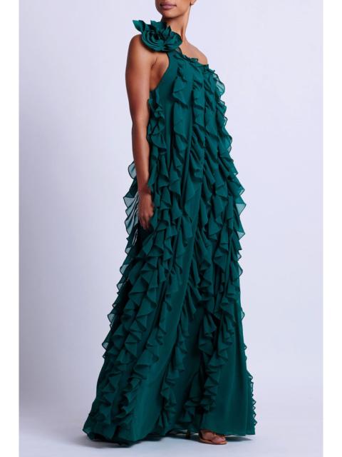 Rosette One Shoulder Gown
