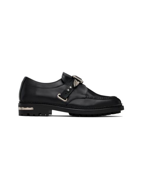 SSENSE Exclusive Black Hard Leather Monkstraps