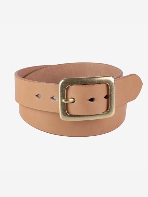 HEAVY DUTY &QUOT;TOCHIGI&QUOT; LEATHER BELT WITH BRASS GARRISON BUCKLE - NATURAL