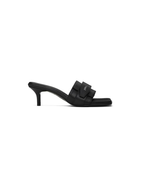 Black Velcro Heeled Sandals