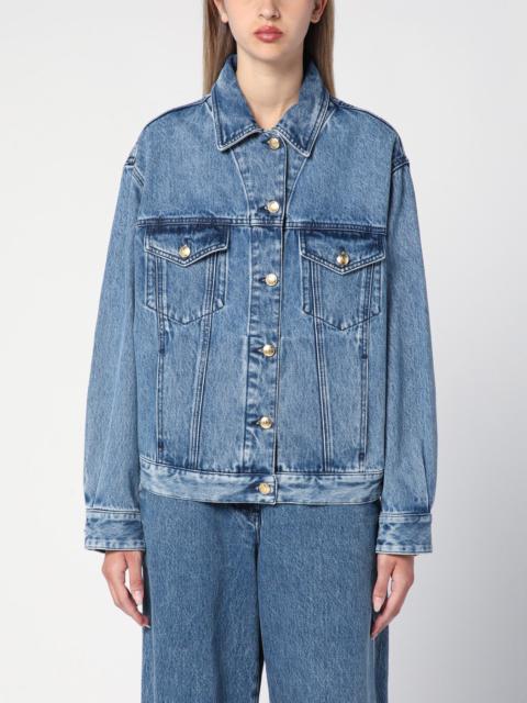 Denim jacket with jungle insert