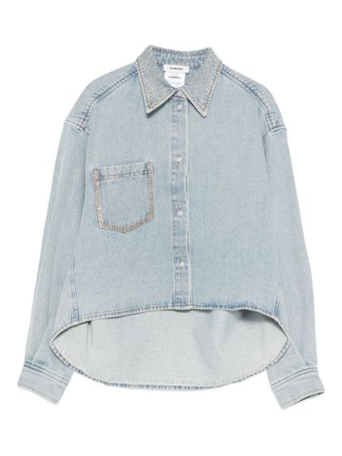 rhinestone-embellished asymmetric shirt