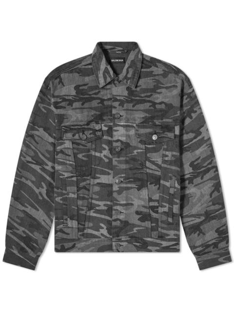 Balenciaga Large Camo Print Denim Jacket