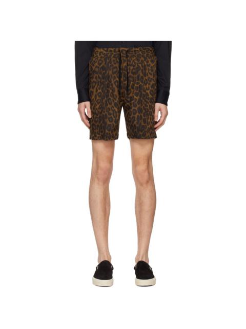 Brown Leopard Shorts