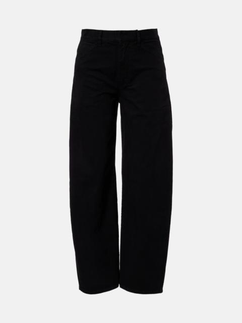 Tribeca cotton twill barrel-leg pants