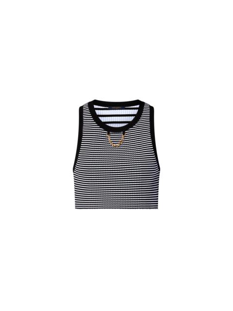Mixed Stripes Rib Knit Crop Top
