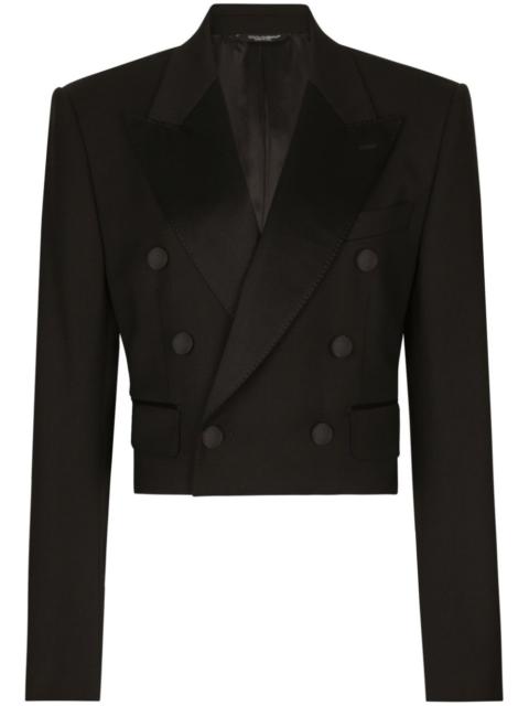 double-breasted cropped blazer