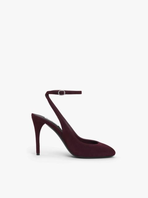 DECOLLETE SLINGBACKS IN  SUEDE GOATSKIN