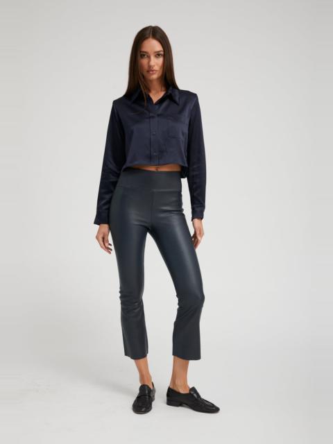 MIDNIGHT LEATHER CROP FLARE