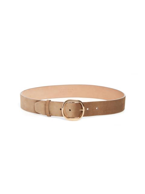 Elster Buckle Belt in Dark Sand Suede