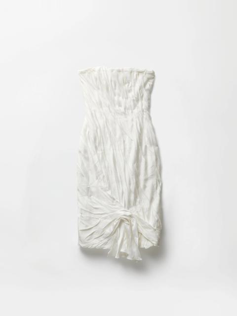 Draped Envers-Satin Strapless Midi Dress