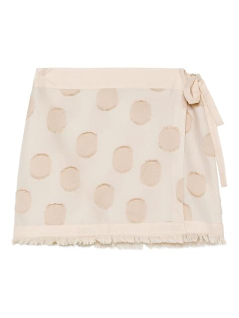 Bethany polka-dot fringed mini skirt