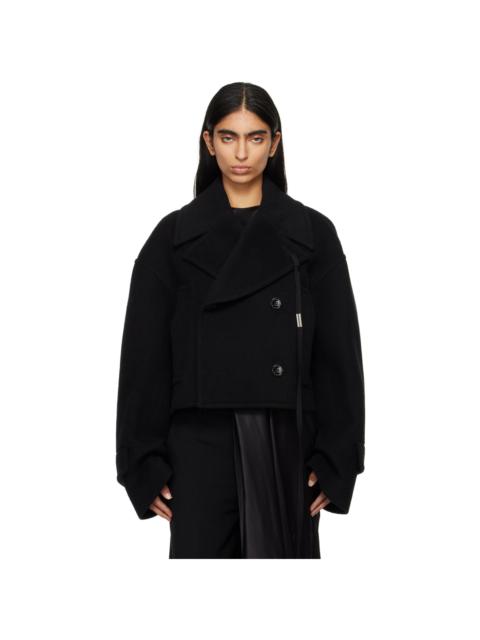 Black Davin Double-Breasted Short Jacket