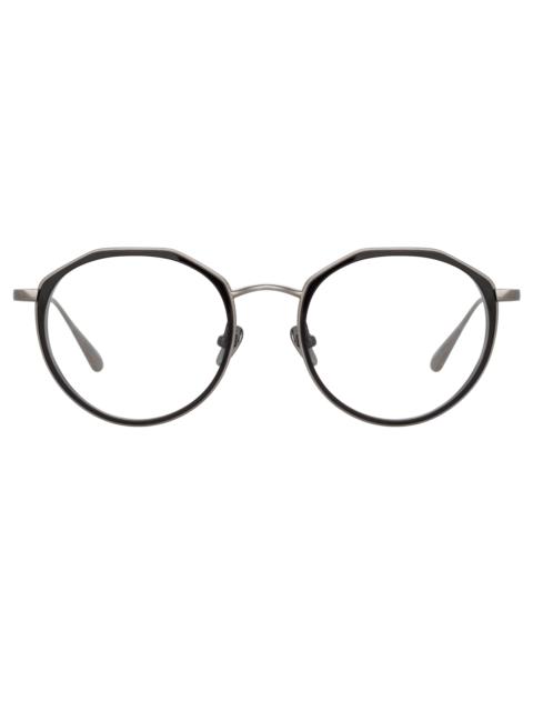 CESAR ANGULAR OPTICAL FRAME IN WHITE GOLD AND BLACK