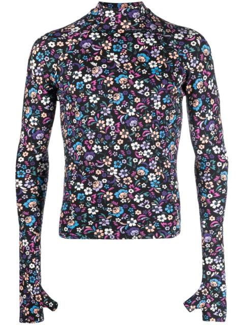 floral-print long-sleeve T-shirt
