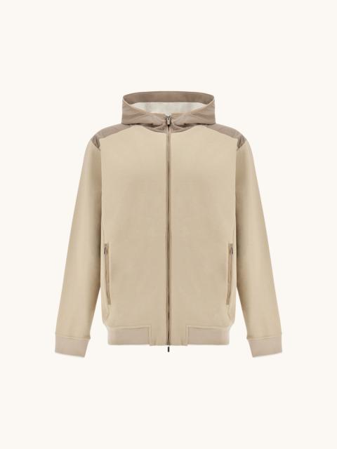 X‑SOFT ZIP‑UP SWEATSHIRT IN VISCOSE WITH ALCANTARA® DETAILS