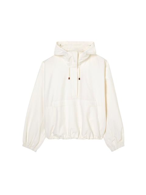 Textured Cotton-Blend Anorak white