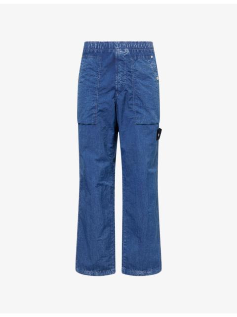 Logo-Patch Straight-Leg Woven Trousers