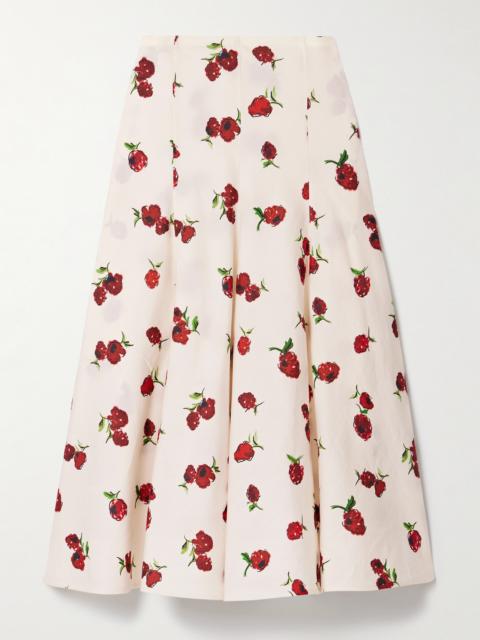 Lenno Silk And Cotton-blend Midi Skirt