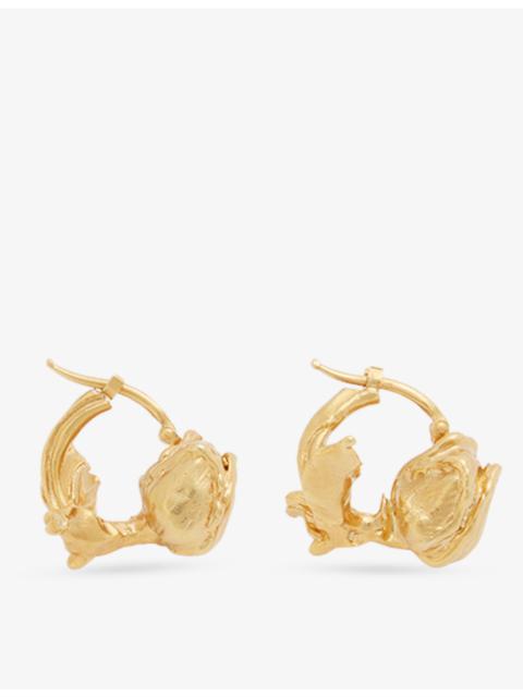 Tulip Brass Hoop Earrings