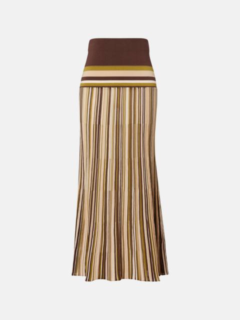 Citara plissé cotton-blend maxi skirt