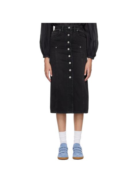 Black Vandy Denim Midi Skirt