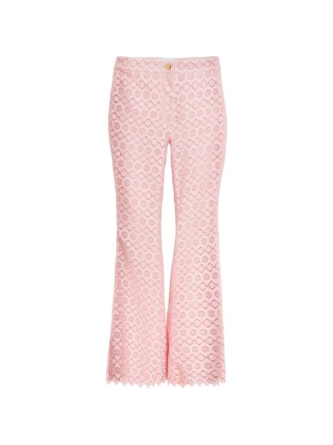 scalloped flared trousers
